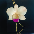 collana orchidea stellata bianca riflessi rosa resina saliscendi regolabile elegante