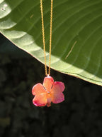 collana orchidea vanda rosa in resina elegante