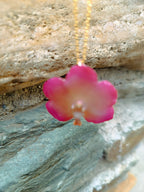 collana orchidea vanda rosa in resina elegante