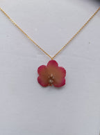 collana orchidea vanda rosa in resina elegante
