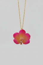 collana orchidea vanda rosa in resina elegante