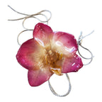 Collana regolabile in argento con ciondolo orchidea bicolore