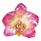Collana regolabile in argento con ciondolo orchidea bicolore