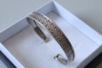 Set di tre bracciali unisex in argento 925 regolabili con nido d’ape e turchesi naturali