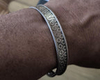 Set di tre bracciali unisex in argento 925 regolabili con nido d’ape e turchesi naturali