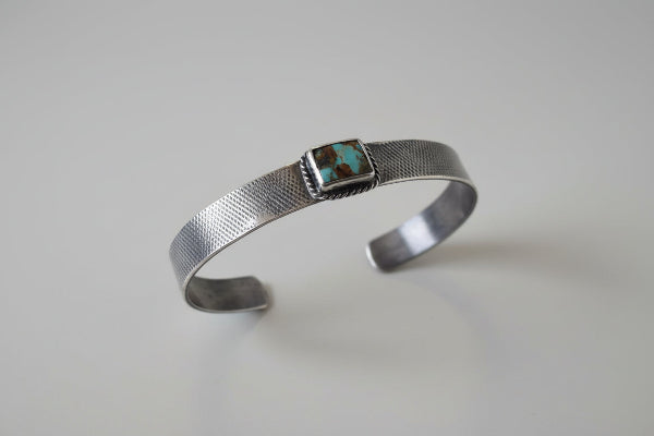 Set di tre bracciali unisex in argento 925 regolabili con nido d’ape e turchesi naturali