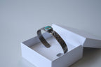 Set di tre bracciali unisex in argento 925 regolabili con nido d’ape e turchesi naturali