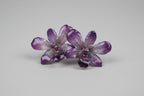 Orecchini con orchidee Dendrobium vere in resina con ganci in argento