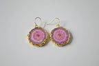 Orecchini oro su bronzo con agate naturali e ganci in argento dorato