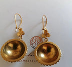 Orecchini in oro su bronzo con perle naturali e turchesi