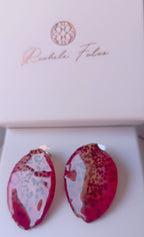 Orecchini Pendenti Petali di Orchidea Bellatium Rosso/Amaranto in Resina – Ganci in Argento Nickel Free, Gioielli Eleganti Donna