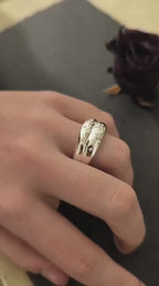anello sterling argento resina artistica enchanted astratto