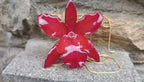 collana orchidea rossa naturale resina saliscendi oro galvanico regolabile elegante