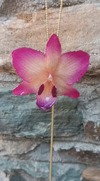 collana orchidea resina rosa viola panna regolabile elegante