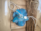 Blue Orchid Resin Necklace with Adjustable Galvanized Gold Slider – Elegant Jewel
